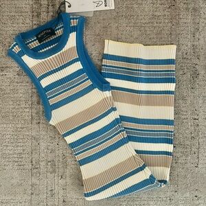 MINKPINK Striped Ribbed Knit Tank Mini Dress